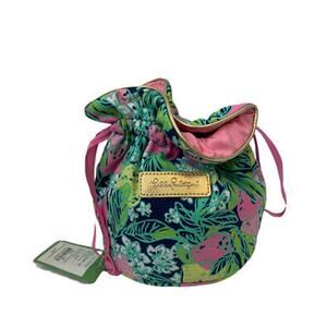 Lilly Pulitzer NEW makeup jewelry Pouch bag Bright Navy Spill the Juice